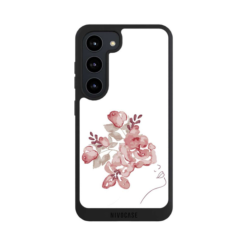 Galaxy S23 NIVOpure Line Art Gesicht Blumen