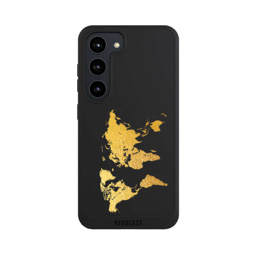 Samsung Galaxy S23 NIVOpure Carte du monde or transparent
