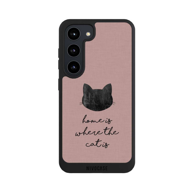 Galaxy S23 NIVOpure Home Is Where The Cat Is - Black on Pink