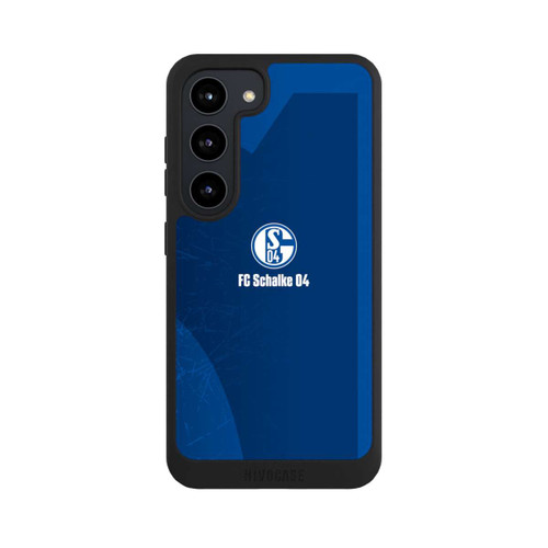 Samsung Galaxy S23 NIVOpure Schalke 04 Blauer Hintergrund Mit Logo