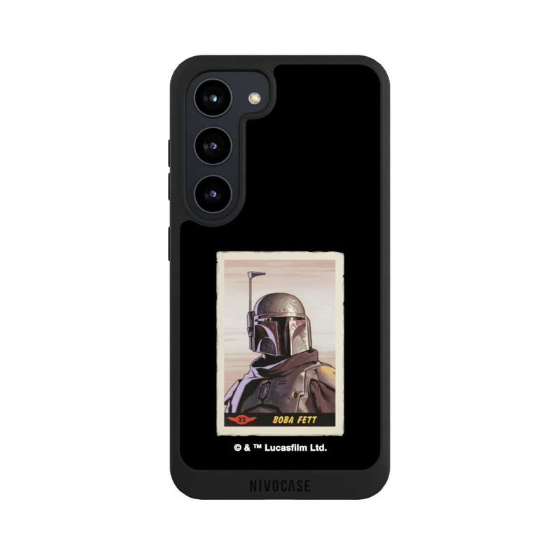 Galaxy S23 NIVOpure Boba Fett Badges Schwarzer Hintergrund