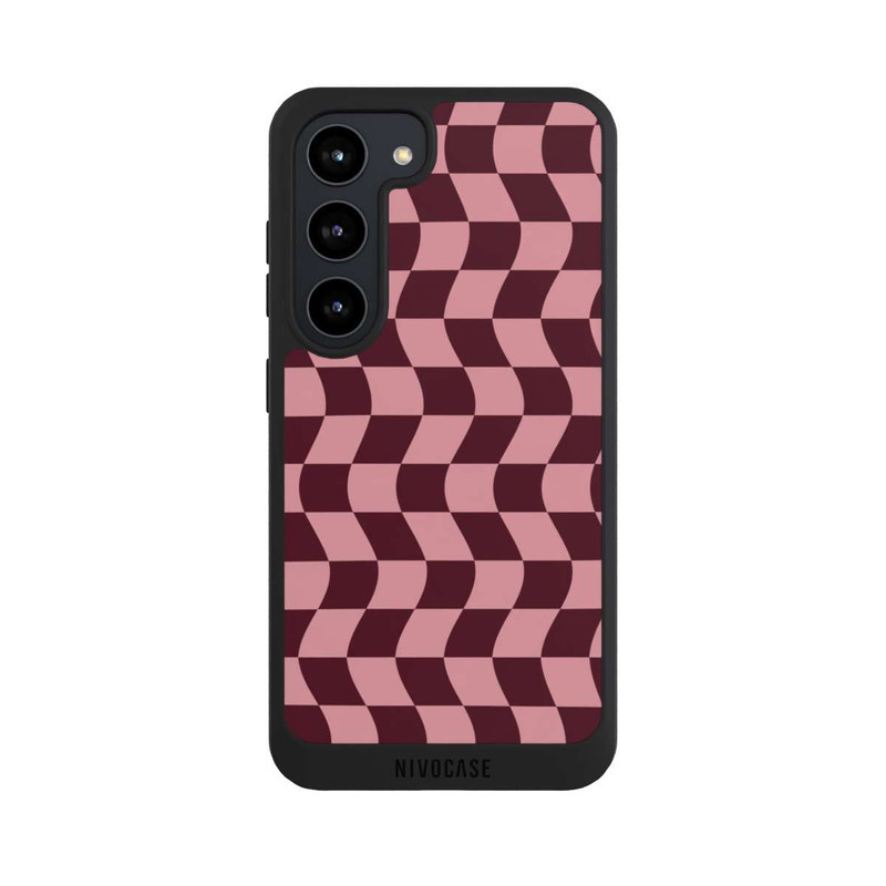 Galaxy S23 NIVOpure Schachbrett Rot-Rosa