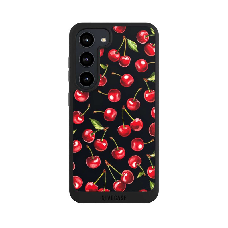 Galaxy S23 NIVOpure Cherry Pattern Black with AI