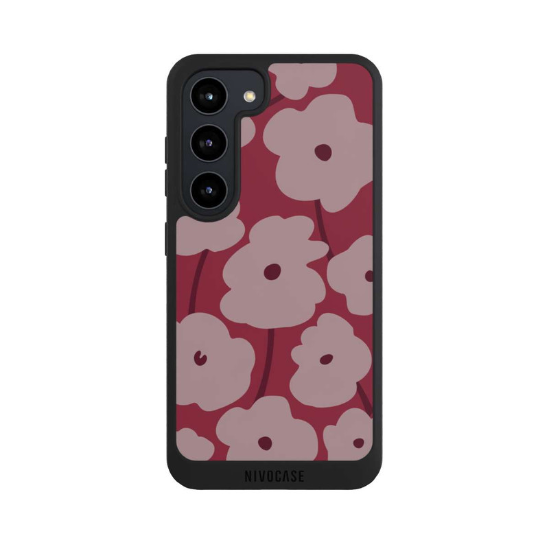 Galaxy S23 NIVOpure Minimalistische Blumen Bordeaux