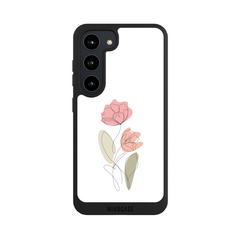 Galaxy S23 NIVOpure Blume Line Art Rot