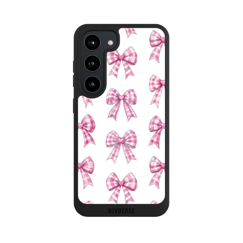 Galaxy S23 NIVOpure Pink Gingham Hearts and Bows