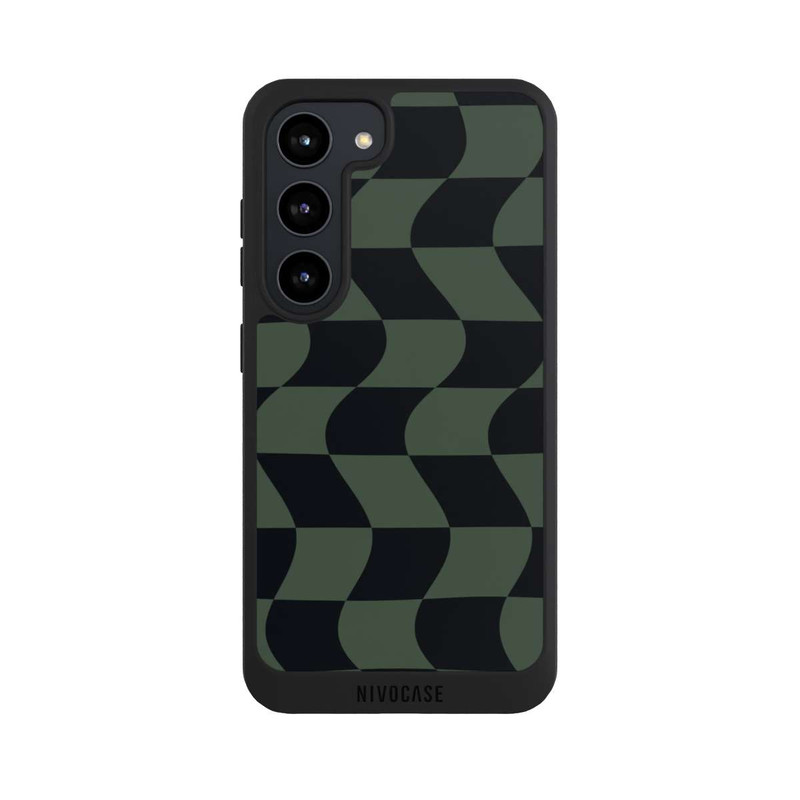 Galaxy S23 NIVOpure Karomuster Grün Schwarz