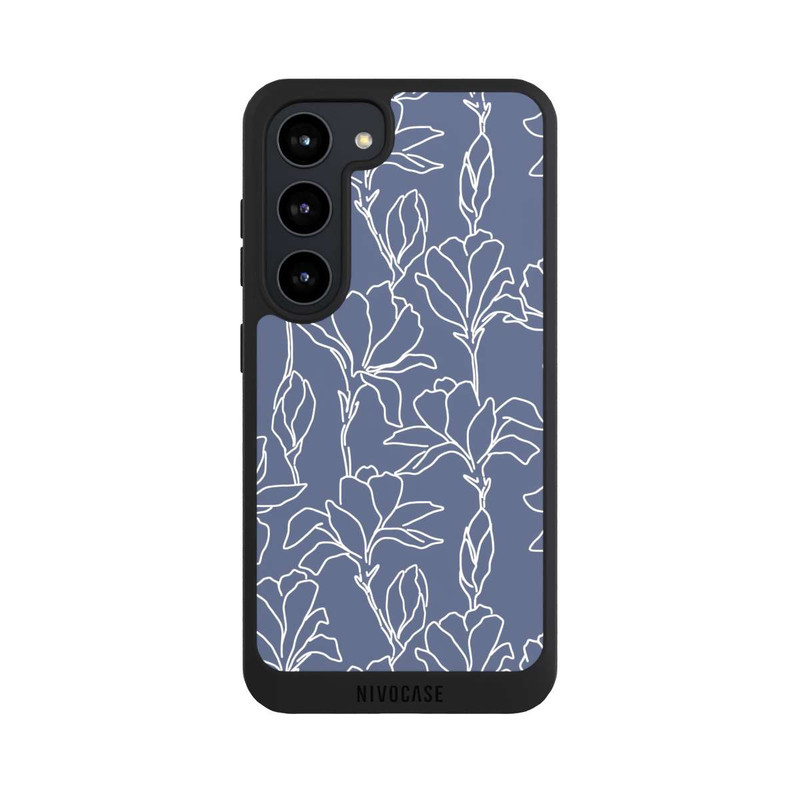 Galaxy S23 NIVOpure Flower Silhouettes on Blue