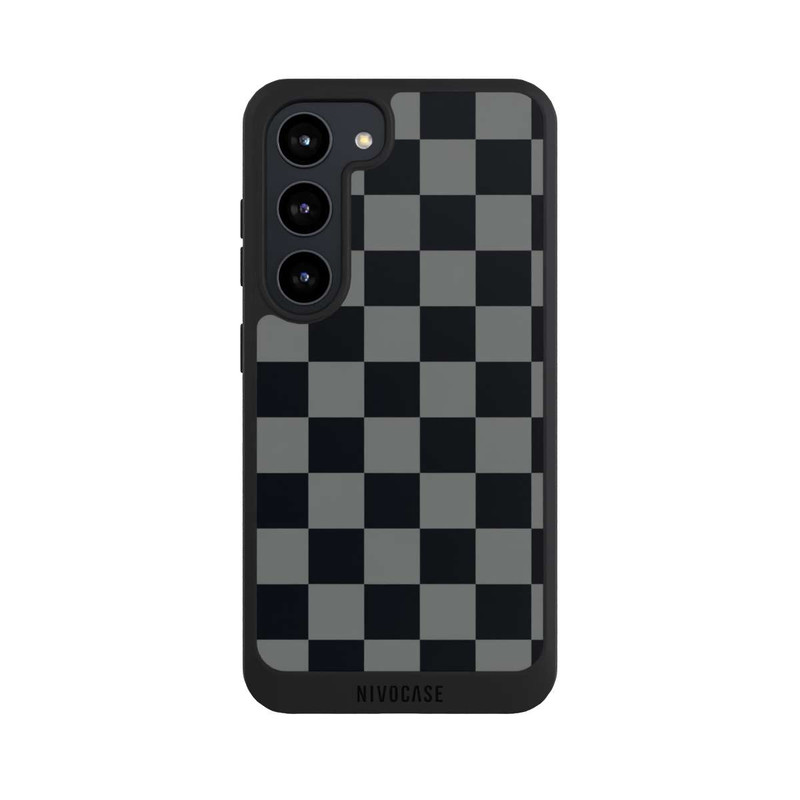 Galaxy S23 NIVOpure Schachbrett Schwarz Grau