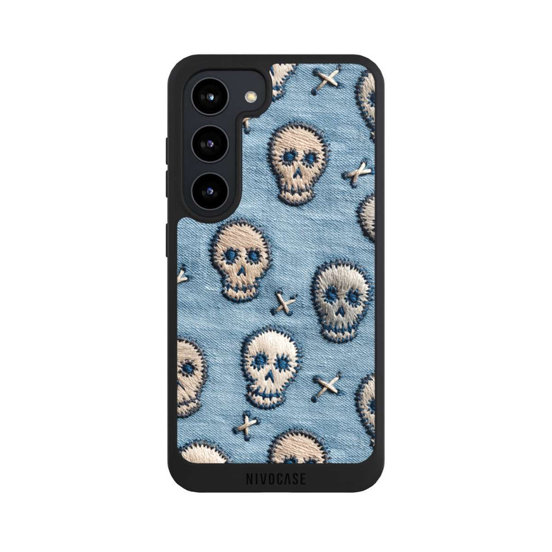 Galaxy S23 NIVOpure Skulls on Jeans Pattern
