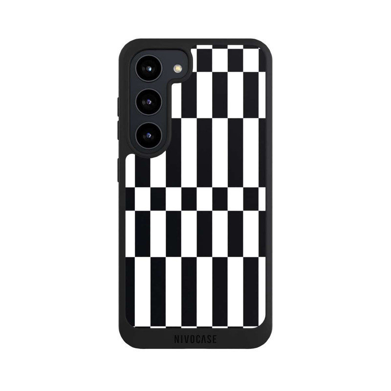 Galaxy S23 NIVOpure Checked Abstract Bold Black and White Color Block