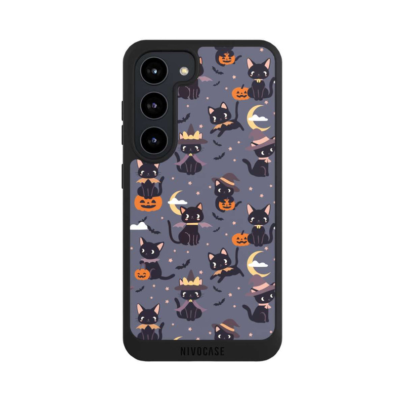 Galaxy S23 NIVOpure Cute Halloween Witch Cats and Pumpkins