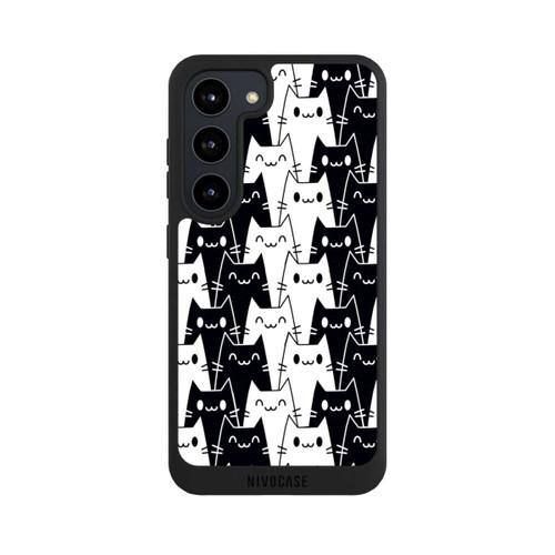 Samsung Galaxy S23 NIVOpure Katzentapete Schwarz Weiß