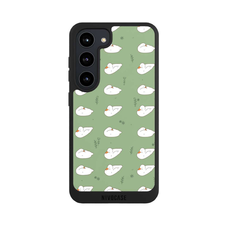 Galaxy S23 NIVOpure Cartoon Duck Pattern Green