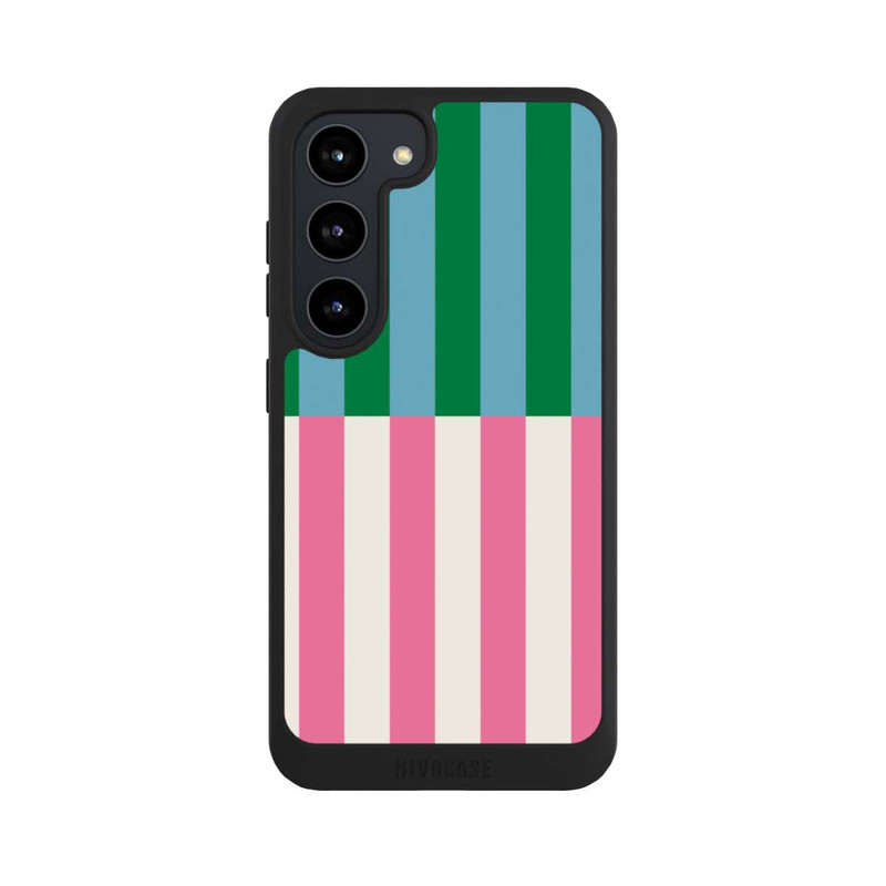 Galaxy S23 NIVOpure Motif Rayé Vert Rose