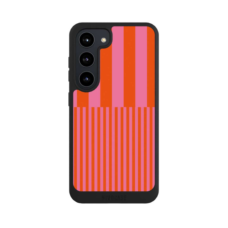 Galaxy S23 NIVOpure Streifenmuster Pink Rot