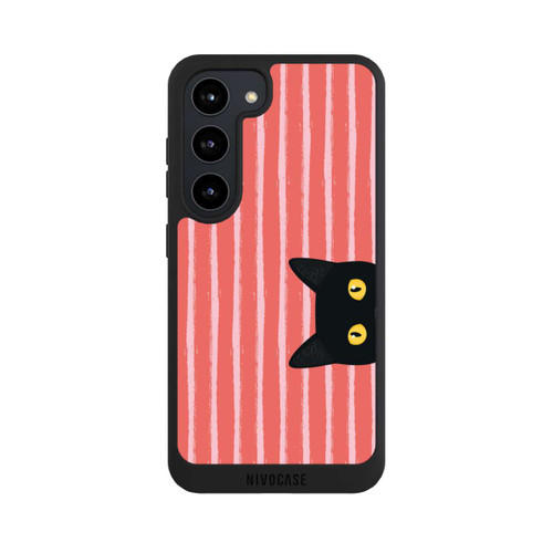 Samsung Galaxy S23 NIVOpure Schwarze Katze Gestreift Orange