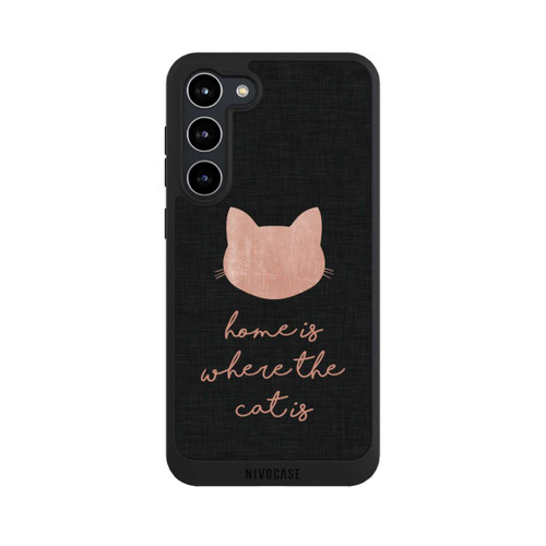 Samsung Galaxy S23+ NIVOpure Home Is Where The Cat Is - Pink on Black 
