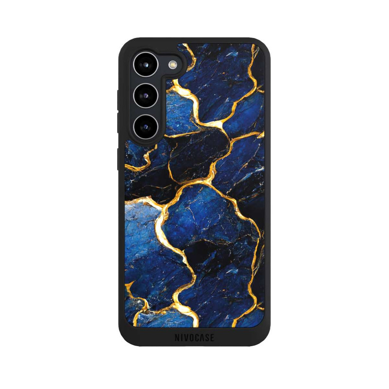 Galaxy S23 + NIVOpure Blaue Marmor Gold Druck