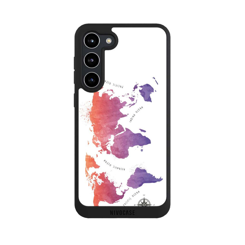 Galaxy S23 + NIVOpure Worldmap (Watercolor) white
