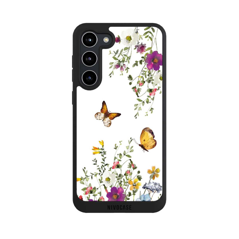 Galaxy S23 + NIVOpure Schmetterlinge und bunte Blumen