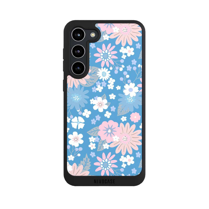 Galaxy S23 + NIVOpure Wildblumen Muster Blau