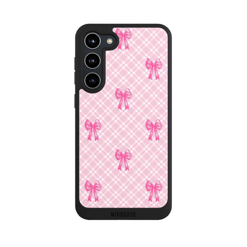 Galaxy S23 + NIVOpure Pink Bows and Plaid Pattern