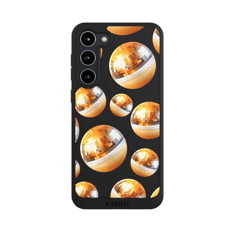 Galaxy S23 + NIVOpure Discokugel Party Gold Orange Transparent mit KI