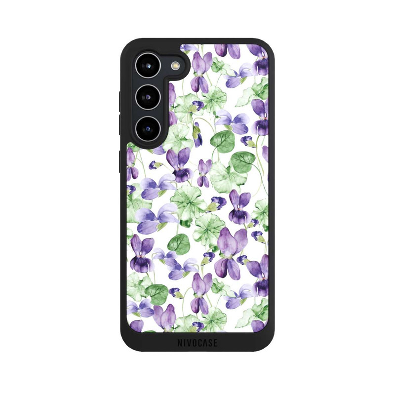 Galaxy S23 + NIVOpure Purple Wildflowers Pattern Watercolor