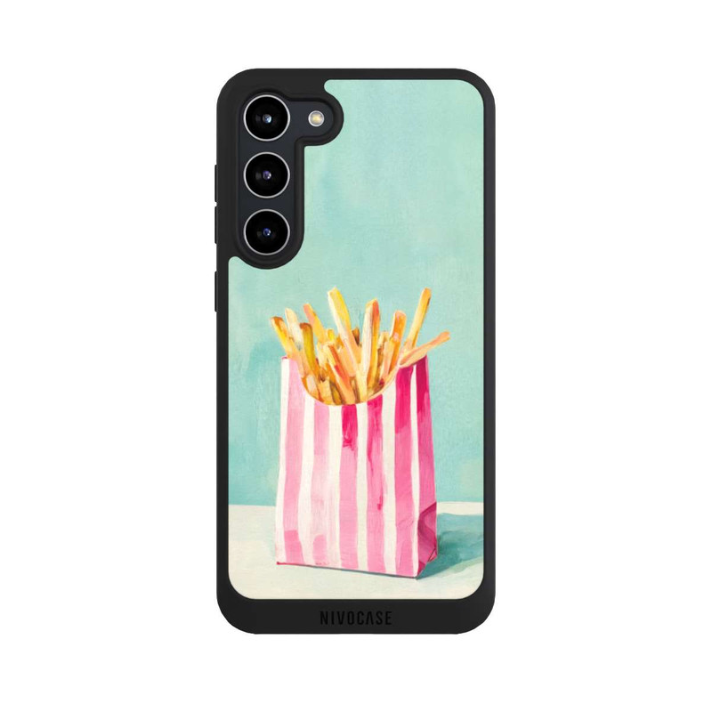 Galaxy S23 + NIVOpure Retro Pommes Blau Watercolor