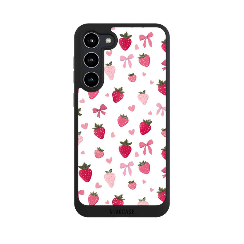 Galaxy S23 + NIVOpure Erdbeer Herz Schleifen Muster Pink