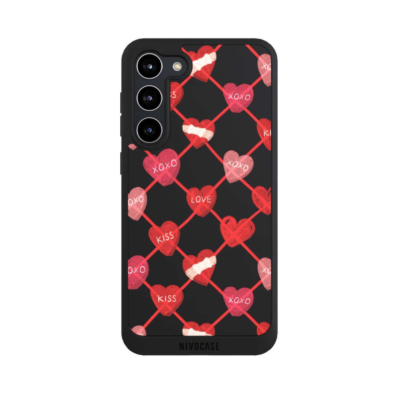 Galaxy S23 + NIVOpure Heart Pattern XOXO Red