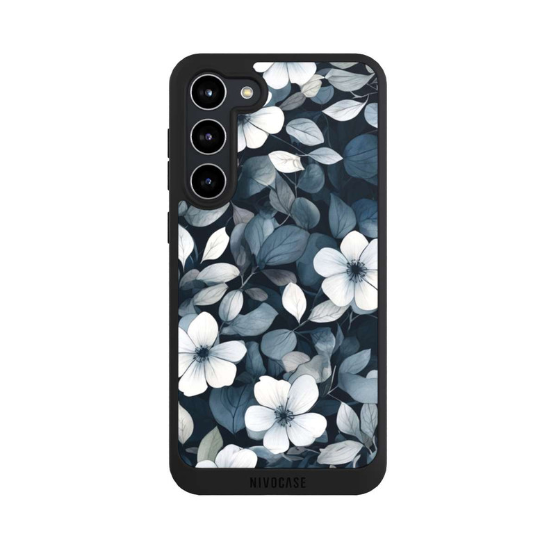 Galaxy S23 + NIVOpure Blaue Negativblumen mit KI