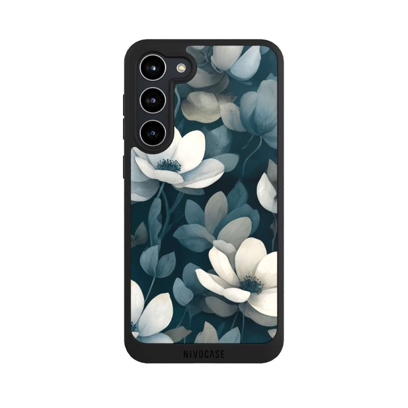 Galaxy S23 + NIVOpure Petrolfarbene Negativblumen mit KI
