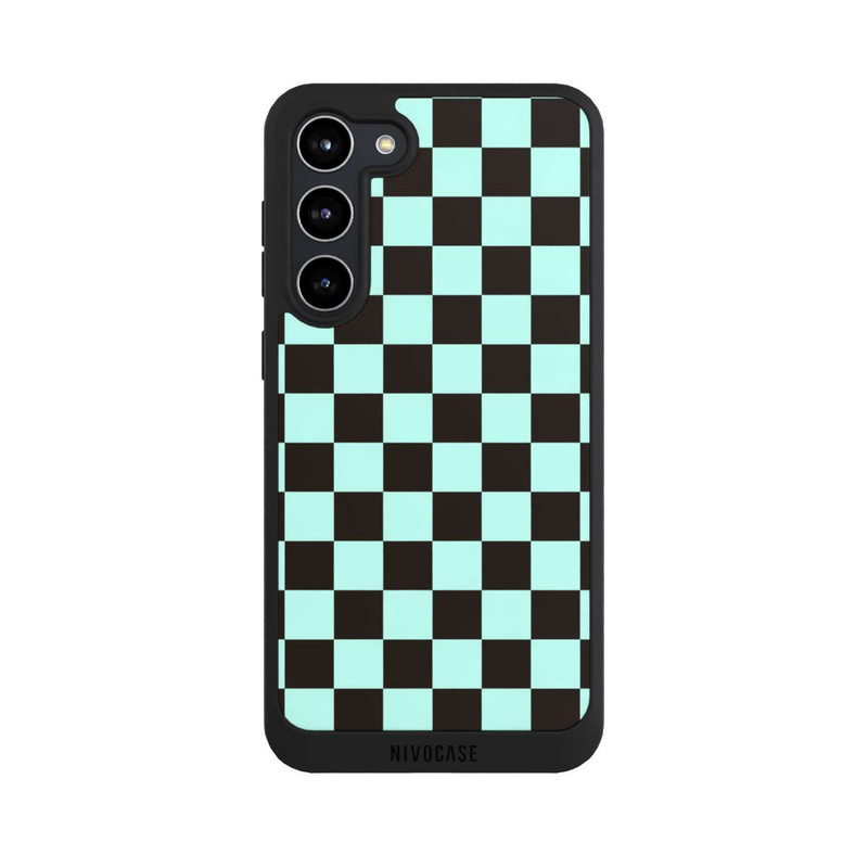 Galaxy S23 + NIVOpure Schachbrett Braun Blau