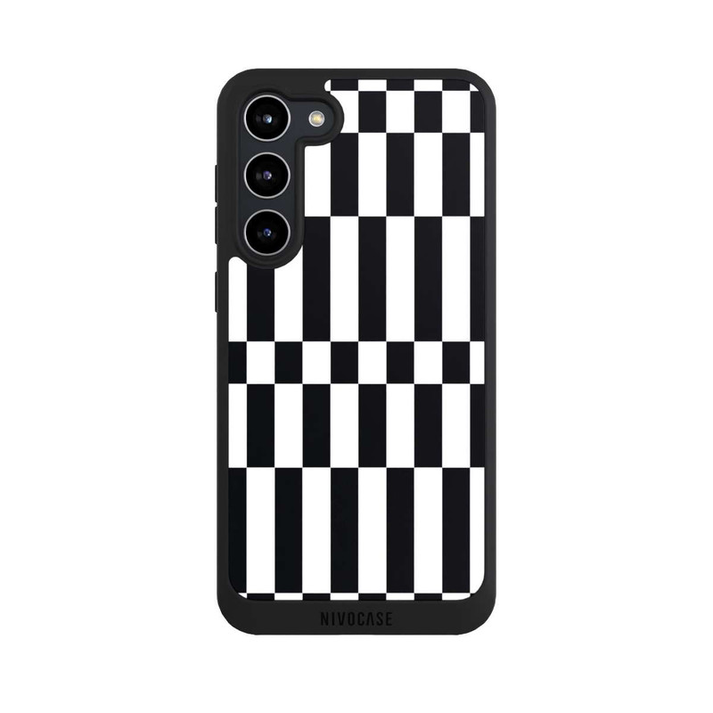 Galaxy S23 + NIVOpure Checked Abstract Bold Black and White Color Block