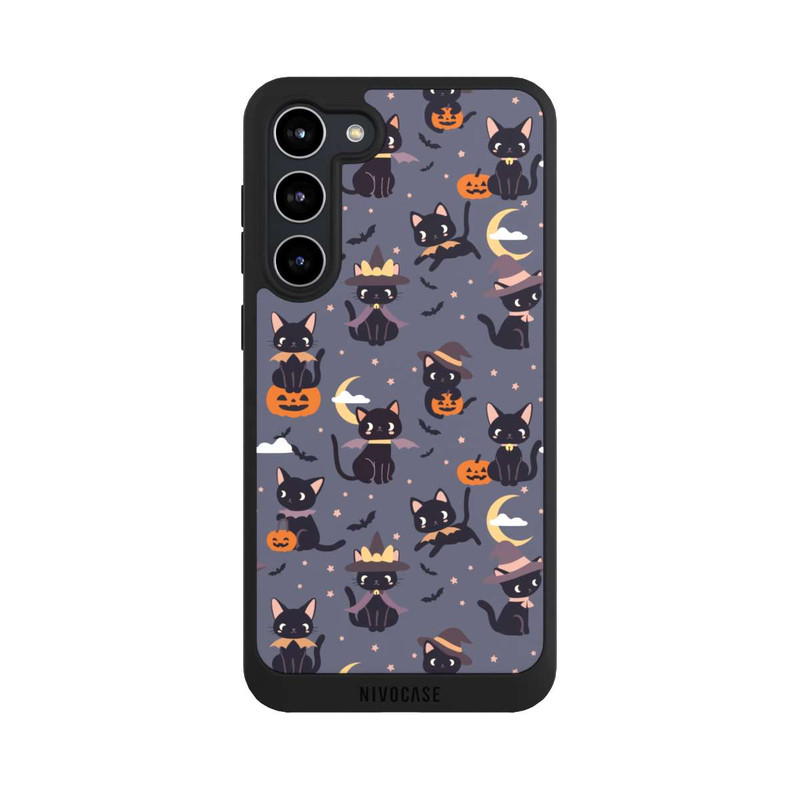 Galaxy S23 + NIVOpure Cute Halloween Witch Cats and Pumpkins