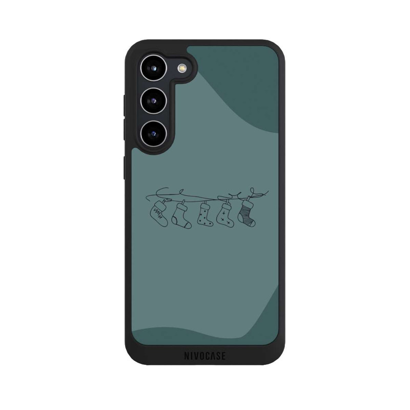Galaxy S23 + NIVOpure Weihnachtsstrümpfe Line Art Minimalistisch