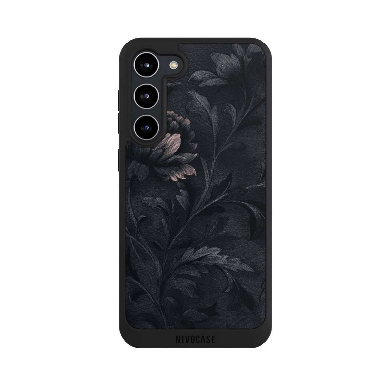 Galaxy S23 + NIVOpure Dunkles Blumenmuster Vintage