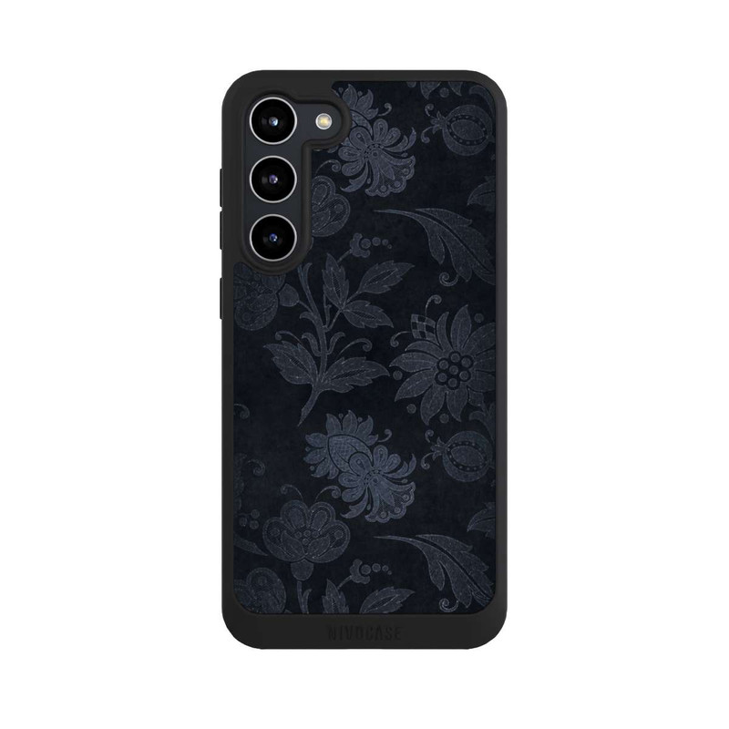Galaxy S23 + NIVOpure  Silberne Blumen auf Samt