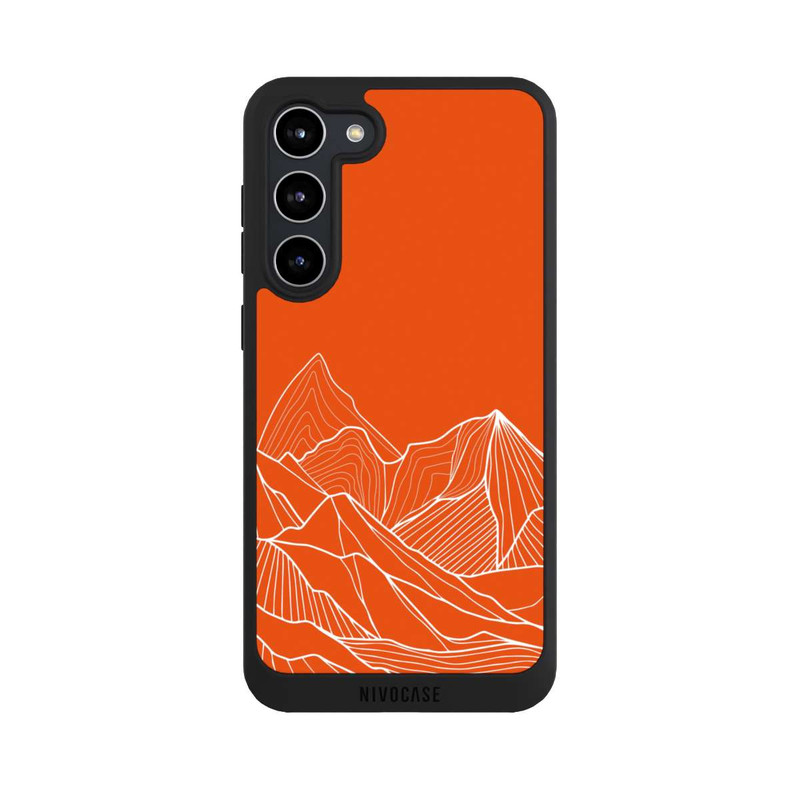Galaxy S23 + NIVOpure Montain Contour Line Art Orange