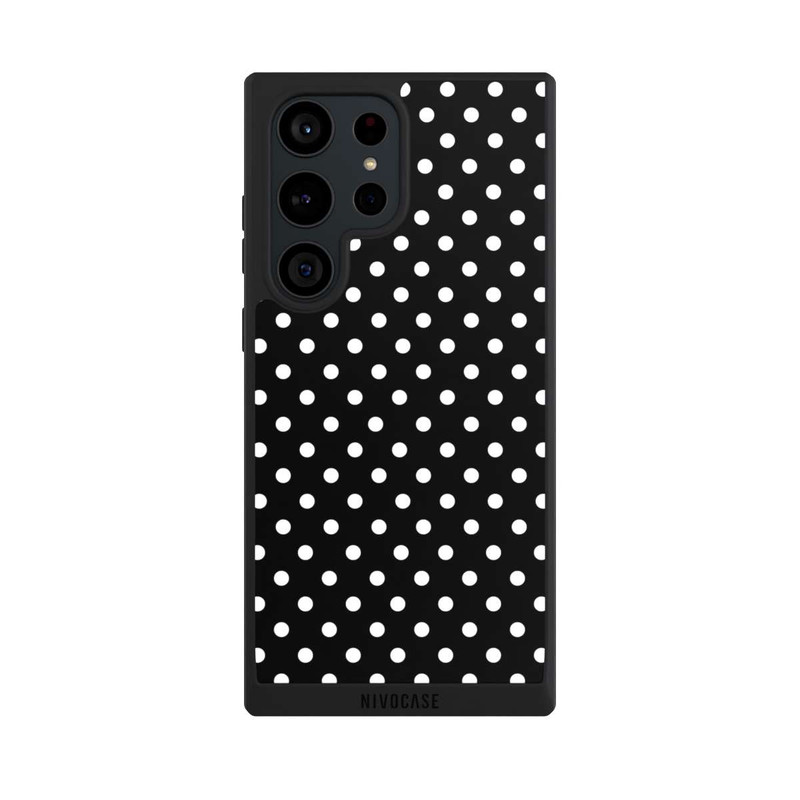 Galaxy S23 Ultra NIVOpure Polka Dots Schwarz und Weiß
