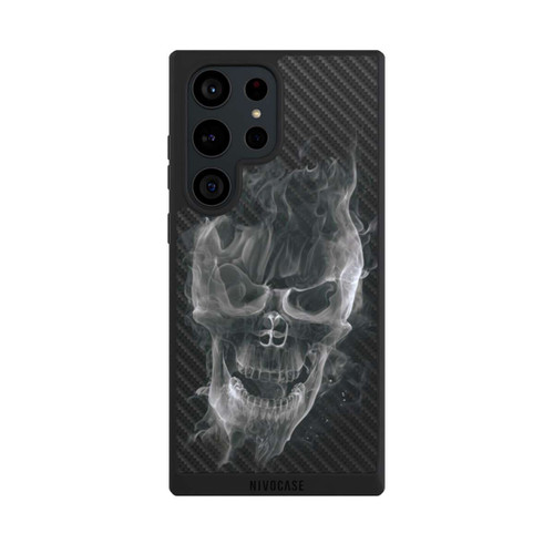 Samsung Galaxy S23 Ultra NIVOpure rauchender Totenkopf Carbon