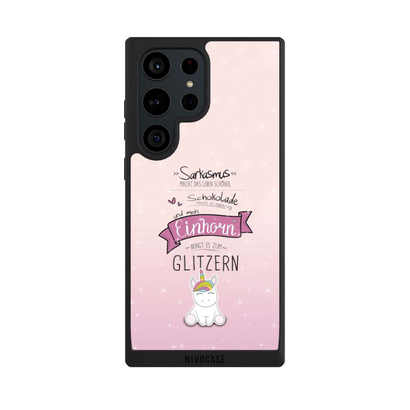 Galaxy S23 Ultra NIVOpure Einhorn Glitzer Spruch