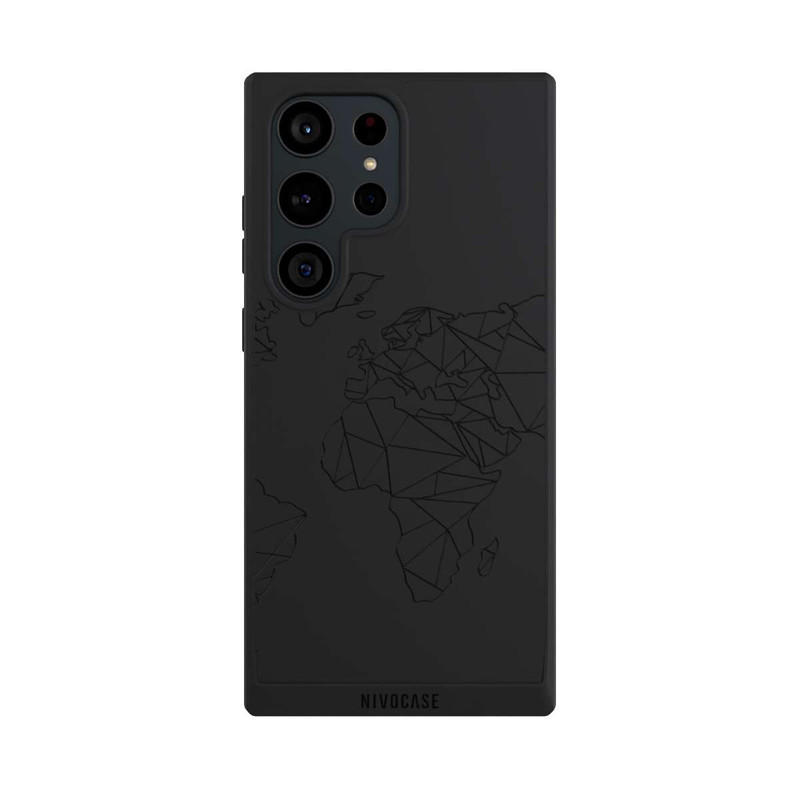 Galaxy S23 Ultra NIVOpure Polygon Map Black transparent