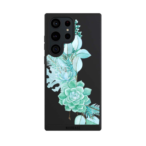 Samsung Galaxy S23 Ultra NIVOpure Blumen Mintgrün Transparent