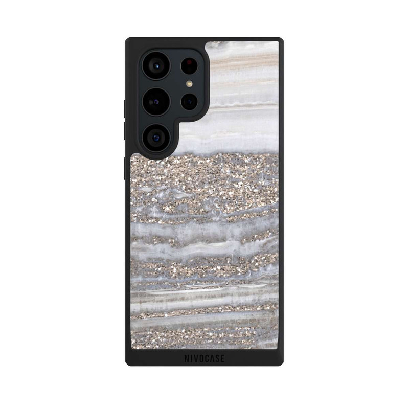 Galaxy S23 Ultra NIVOpure Weißer Glitzer Marmor Look