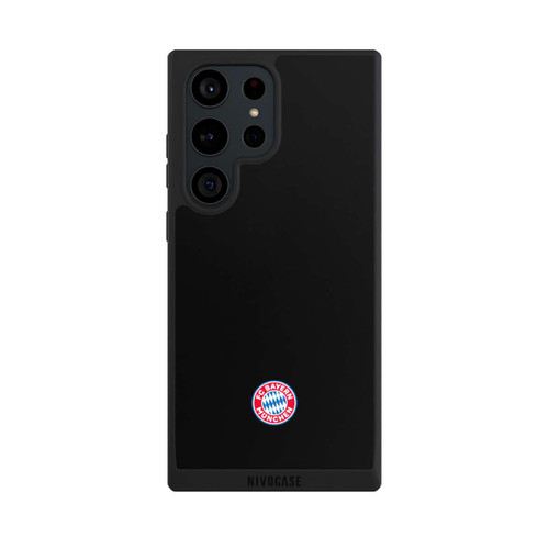 Samsung Galaxy S23 Ultra NIVOpure Klassisches FCB Logo Klein - Bunt auf Schwarz