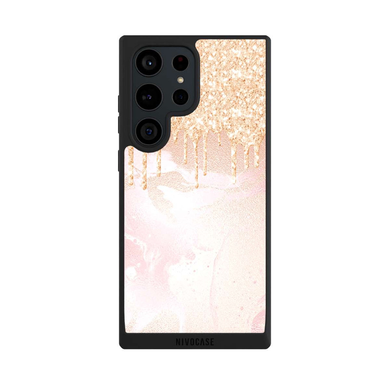 Galaxy S23 Ultra NIVOpure Gouttelettes Scintillantes Look Rose Gold