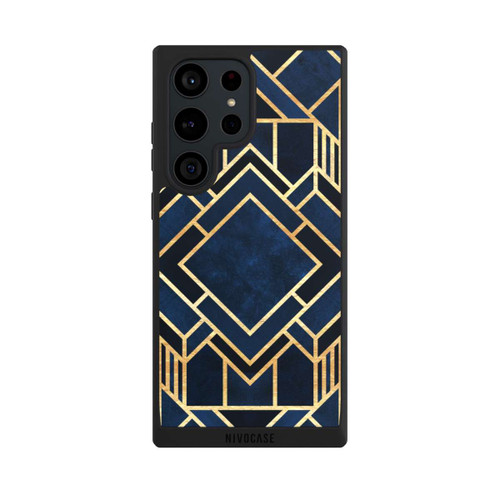 Samsung Galaxy S23 Ultra NIVOpure Kunst Deko Blau Golddruck